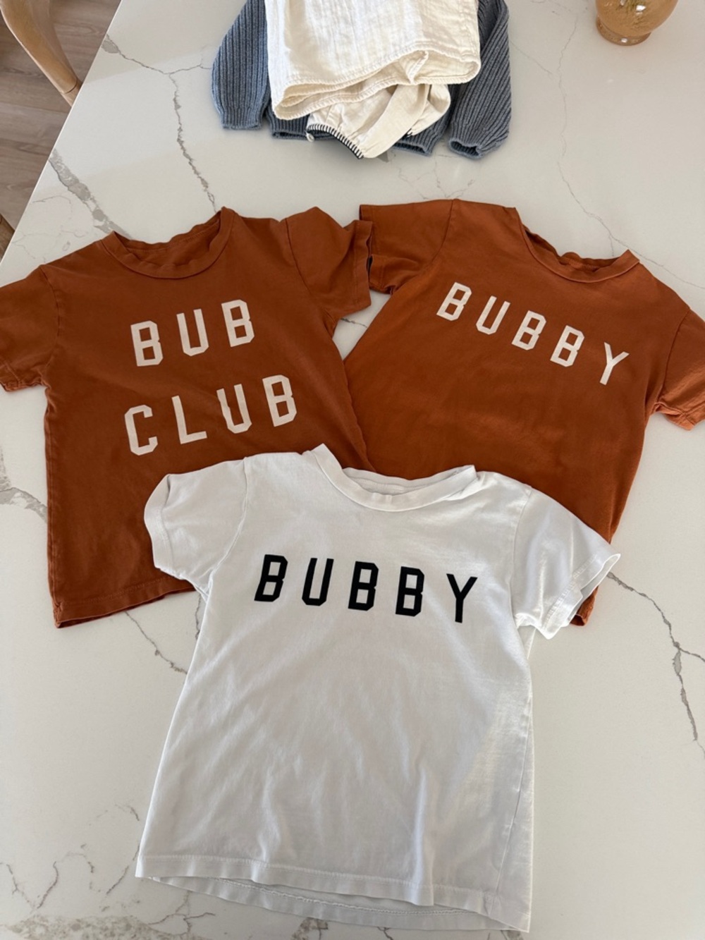 BUBBY Graphic Kids Tee - Rust & White